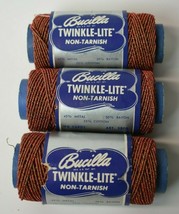 3 Rolls Vintage Bucilla Twinkle-Lite Red Metallic Non-Tarnish Thread 150 yds - $24.75