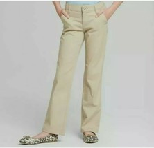 Cat &amp; Jack Girls Bootcut Uniform Pants Sz 12 Pita Bread Adjustable Waist  - £12.64 GBP