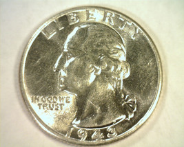 1943 Washington Quarter Choice About Uncirculated+ Ch. Au+ Nice Original Coin - £7.94 GBP