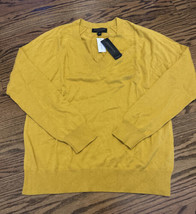 NEW Banana Republic Factory Forever V-Neck Sweater GL Yellow Medium NWT - £38.27 GBP