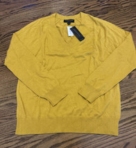 NEW Banana Republic Factory Forever V-Neck Sweater GL Yellow Medium NWT - £36.63 GBP