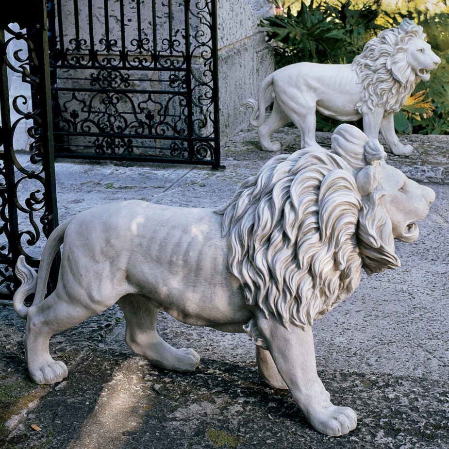 Regal Lions Estate Gate Sculptures Statues (set of 2) for Home or ...