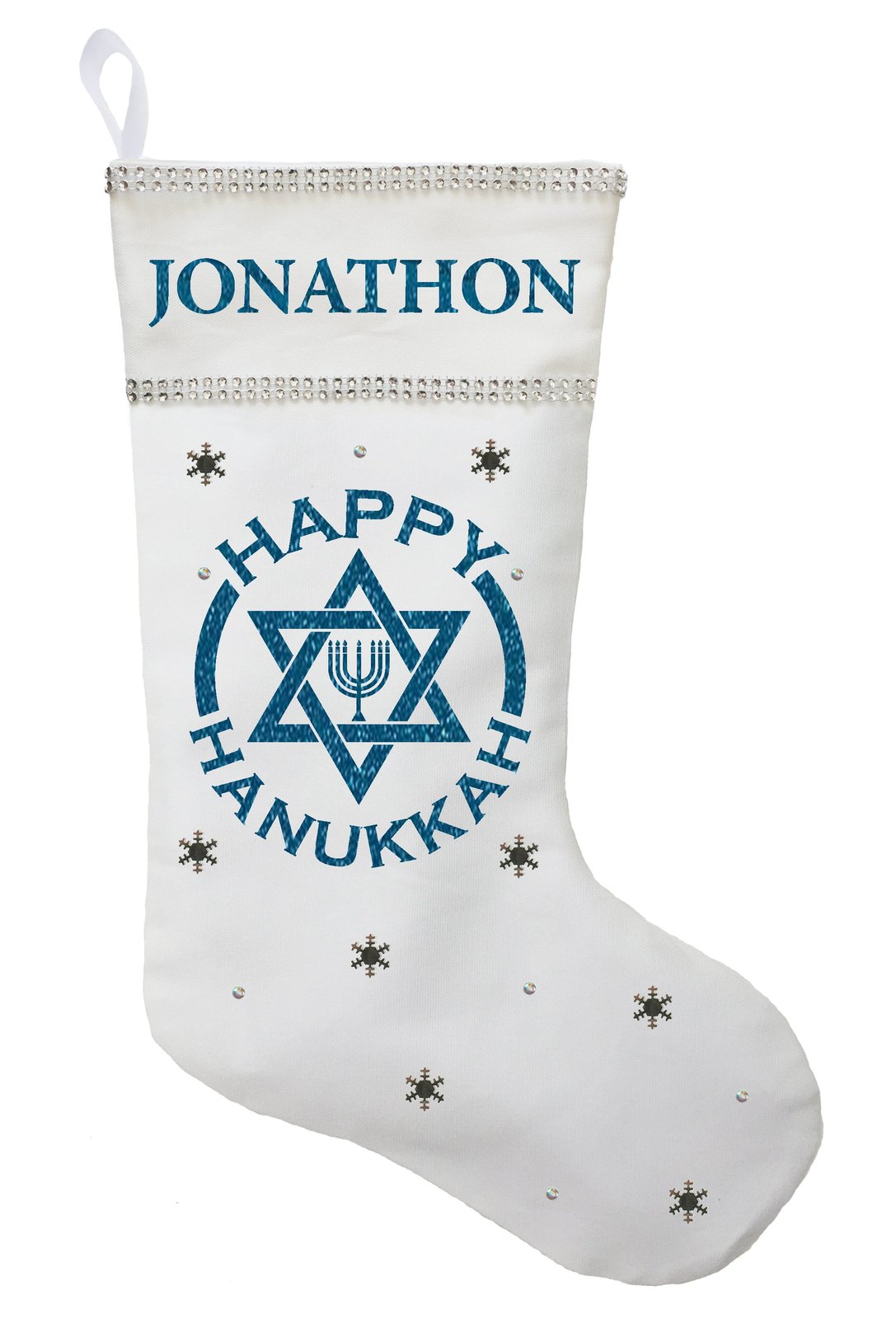 Happy Hanukkah Stocking - Personalized and Hand Made Hanukkah Stocking - $33.00