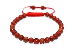 Natural Red Jasper 6x6 mm Beads Thread Bracelet ATB-18 - £4.96 GBP