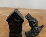 Crafted From West Virginia Coal Vintage Bunny Outhouse Vintage Figurine - $15.00
