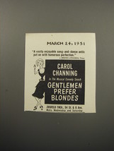 1951 Gentlemen Prefer Blondes Musical Comedy Ad - A vastly enjoyable antic - £14.49 GBP