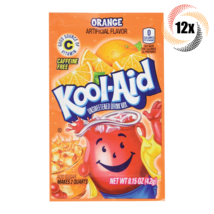 12x Packets Kool-Aid Orange Caffeine Free Soft Drink Mix | Fast Shipping! | - $9.77