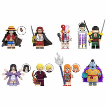 8Pcs One Piece Minifigures Uta Shanks Luffy Jinbe Robin Zoro Sanji Mini Blocks - $39.74 CAD