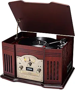 All-In-One Turntable With 3-Speed Record Player, Bluetooth, Cd, Cassette... - $370.99
