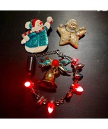 Amazing fun lot of Christmas brooches and light up Christmas bracelet - $24.74