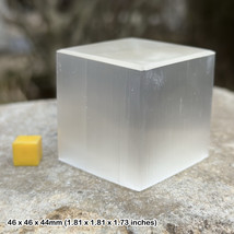 Certified Selenite &#39;TV&#39; Block - Natural Crystal Magnifier, Spiritual Hea... - £17.00 GBP