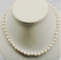 16&quot; Inch Choker Genuine 8-9mm White Pearl Necklace Cultured Freshwater W... - $16.15