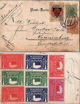 ZAYIX German School Assoc &amp; 1907 WR. Neustadter Herbsfeste Labels Tied Postcard - £79.92 GBP
