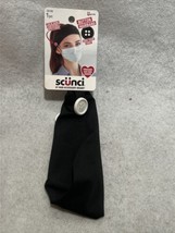 Scunci Button Hairband For Comfortable Mask Wearing, Black white buttons 1-Piece - £1.36 GBP