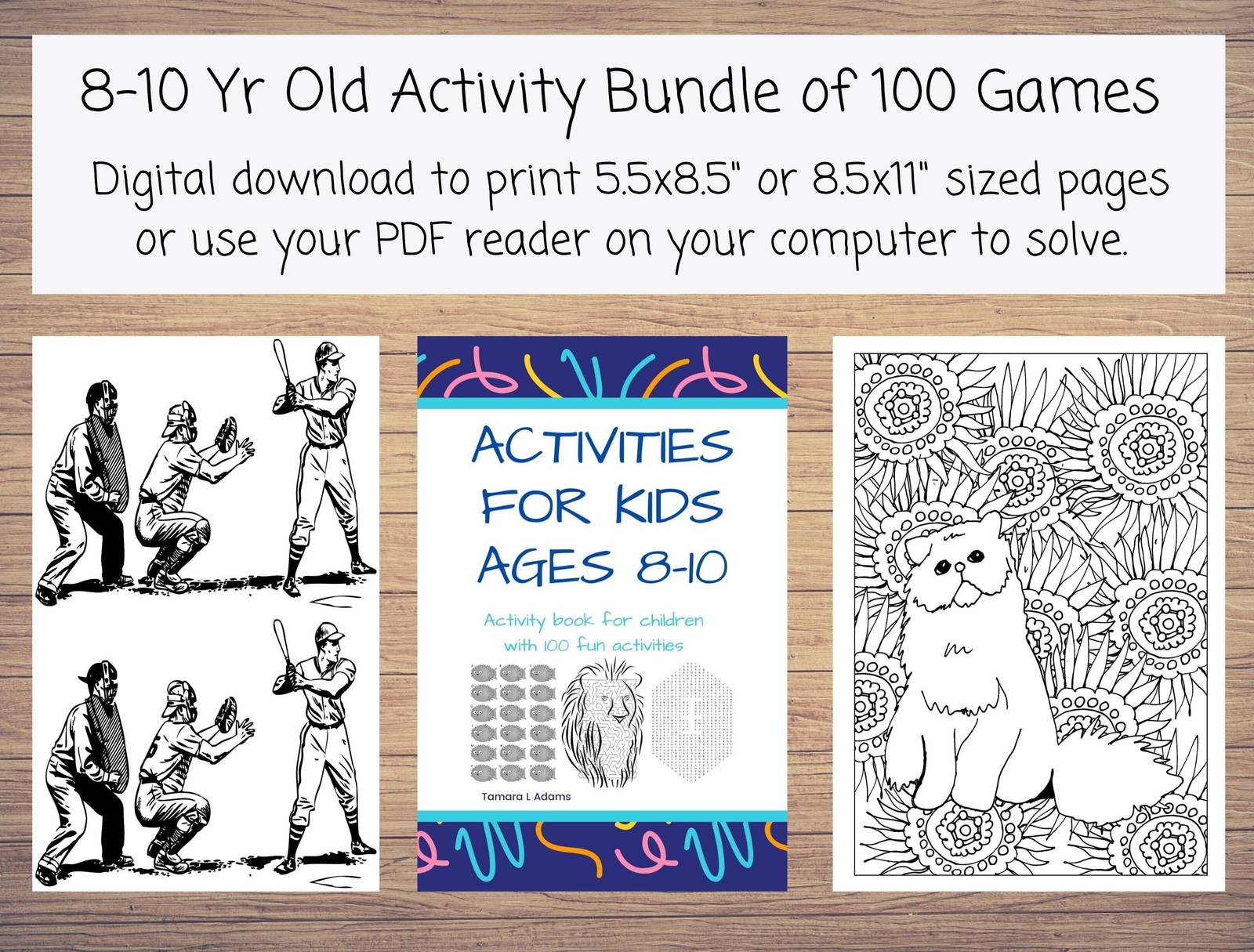 100 Activities Kids Age 8-10: Coloring, Hidden Image, Math Game, Maze, A... - $5.00