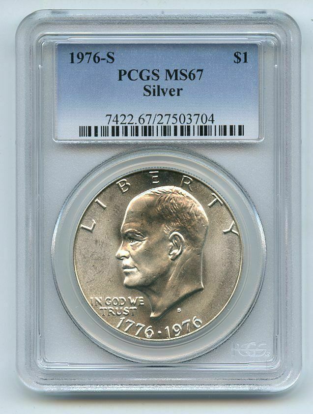 1976 S $1 Silver Ike Eisenhower Dollar PCGS MS67  20200097 - £55.94 GBP