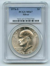 1976 S $1 Silver Ike Eisenhower Dollar PCGS MS67  20200097 - £54.98 GBP