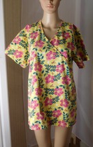 Denice Women&#39;s Scrub Top Size S Floral - Cotton Blend - Style #508 - $14.01