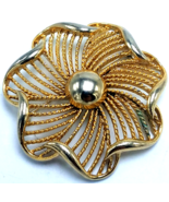 Vintage Lisner Gold-Tone Twisted Rope Swirl Brooch Pin VGC - $394.20 MXN
