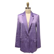 Zara Lilac Satin Blazer Single Button Soft Tailored Modern Romantics Pas... - $39.55