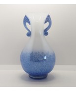 Rare Hortensja Glass Vase in Mottled Blue, Handcrafted c. 1970s, Vintage... - $73.49