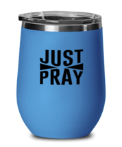 Just Pray 2, blue drinkware metal glass. Model 60062  - £21.57 GBP