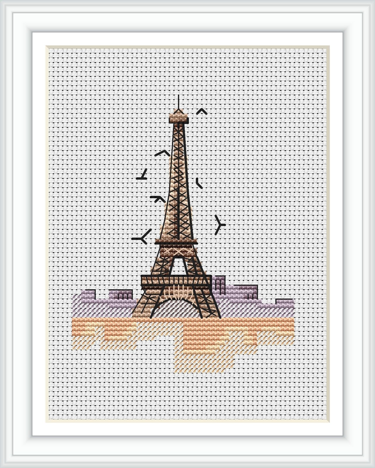 Eiffel Tower Cross Stitch Paris Pattern pdf Travel cross stitch Paris em... - $3.29
