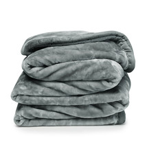 Gray Queen/King Reversible Faux Fur Blanket Ultra Soft Fleece - £79.91 GBP