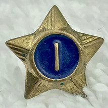 Boy Scout 1 Year Service Star Pin Vintage Metal Enamel Small Brass Blue ... - £9.82 GBP