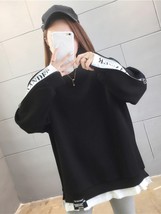 Ew korean version pullover hoodie versatile fashion women mosaic false ins net red free thumb200