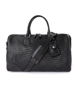 Leather Duffel Bag, Handwoven Luxury Travel Bag,Woven Leather Weekender BAG - €254,98 EUR