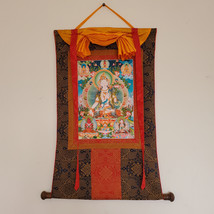 Tibetan Buddhist White Tara Thanka Print 33&quot; - Nepal - £79.00 GBP
