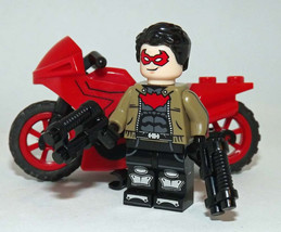 Building Block Jason Todd Red Hood with motorcycle DC Comic Minifigure Custom - £4.79 GBP
