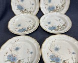Set of 6 Vintage Mikasa Blue Daisies 8&quot; Salad Dessert Bread Plates EB 80... - $32.67