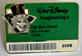 Disney 2008 ID Badge Series Haunted Mansion Hat Box Ghost LE 300 Pin - €30,09 EUR