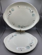 2- Platters Crooksville Enchanted. 13&quot;x10&quot;, 11&quot;x9&quot;. Vintage MCM Style Di... - $20.69