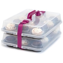 Cupcake Carrier For 24 Cupcakes - Innovative Cupcake Holder Includes 2 Cupcake P - £73.51 GBP