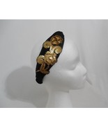 INC International Concepts Black Gold Sequined Turban Headband Y600 - $237.85 MXN