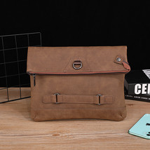 Men&#39;s Clutch Handbag Single Shoulder Crossing Soft Large Capacity Casual Clamp B - £28.77 GBP