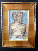 Original artwork figure drawing: &quot;Inspiration Point&quot; signed and framed - £11.83 GBP