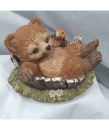 Homeco Masterpiece Porcelain 1986 Bear Cub In Tree Bark Eating Apple Fig... - £6.66 GBP
