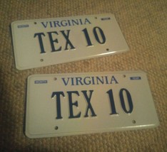 Unused Virginia Personalized License Plates Tex 10 Rare Set Vanity - £47.03 GBP