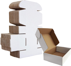 HORLIMER 7X5X2 Inches Shipping Boxes Set of 25, White Corrugated Cardboard Box L - £25.84 GBP