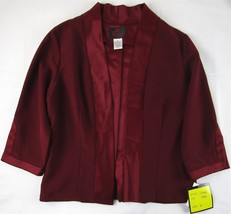 NWT Dusk Collection by Sheila Yen Wine Burgundy Blazer Jacket, Size Medi... - $18.99