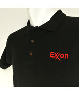 EXXON Gas Station Oil Employee Uniform Polo Shirt Black Size L Large NEW - £19.99 GBP