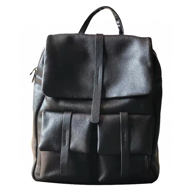 Donna-in 2023 New Fashion Women&#39;s Vintage Genuine Leather Laptop Backpack High C - £244.08 GBP