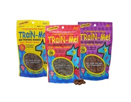 Dog Training Treat Sampler 3 Pack Train Me Mini Healthy Bacon Chicken Be... - £17.77 GBP