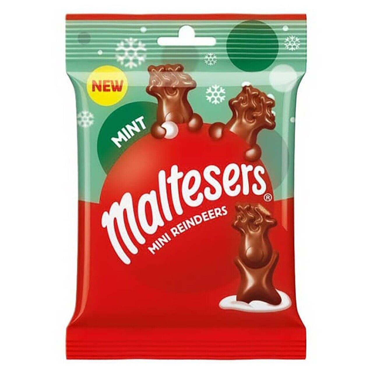 MALTESERS Mint Mini chocolate Reindeer Snack Bag XMAS EDTION 59g FREE SHIPPING