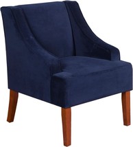 Homepop Velvet Navy Swoop Arm Living Room Chairs. - £127.03 GBP