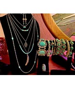 OOAK &quot;Reinvented Vintage SW Silver Tone Turquoise Color Collage - Ultima... - $100.00